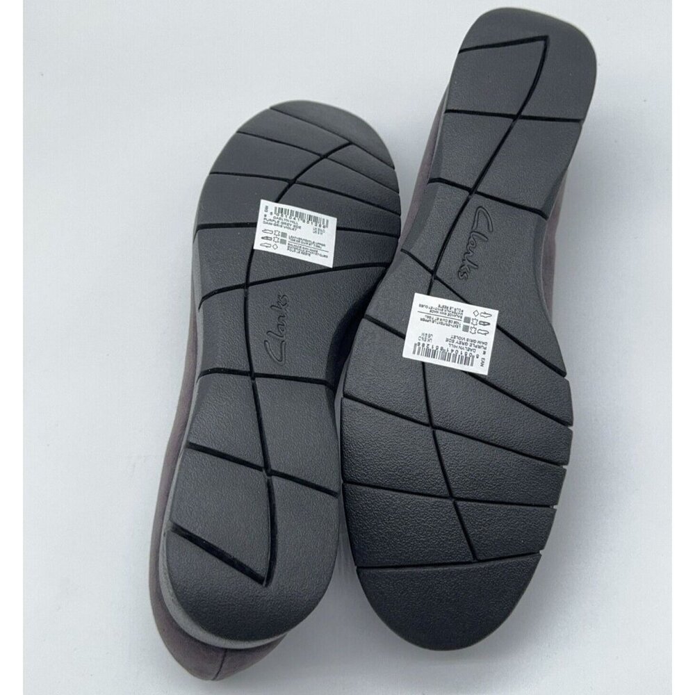 Clarks Artisan Nubuck Leather Slip On Shoes Daelyn Hill Purple Grey Platform 9 M - Picture 10 of 12